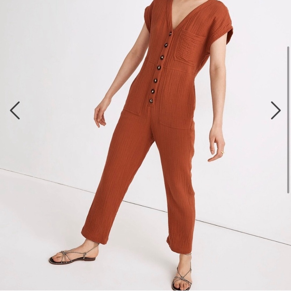 Burnt orange Madewell light spun jumpsuit